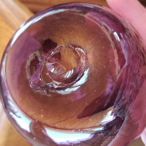 Glass Handmade Hand-blown Small Purple Vase 5.25" New! - Picture 2 of 3